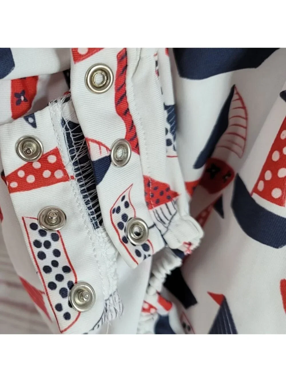 Cecil and Lou Sailboats Bubble Romper Red White Blue 12M Sleeveless Patriotic